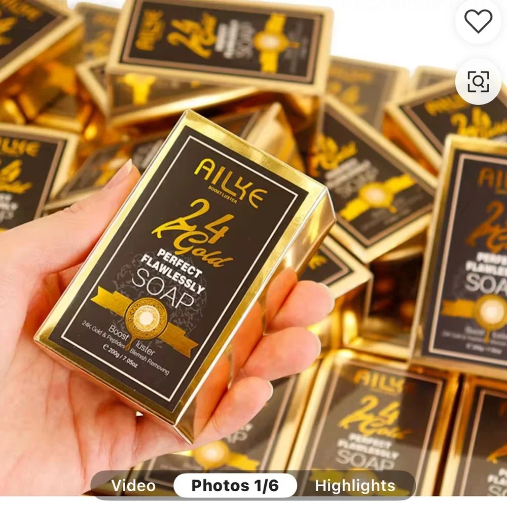 24K Gold Foil Soap - Black and Gold